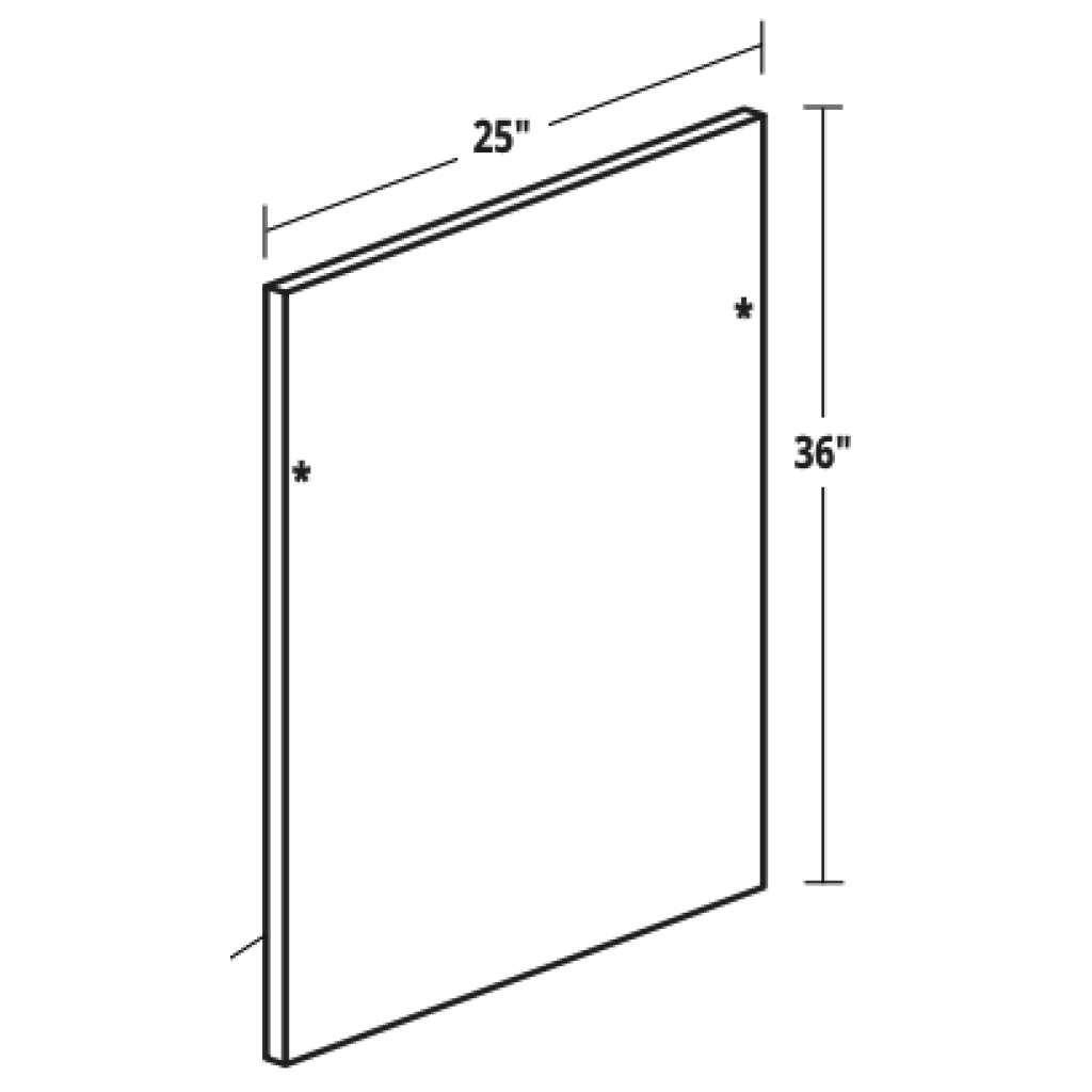 Thermofoil – Base End/Dishwasher Panel (24-3/4″W x 36″H x 3/4″)