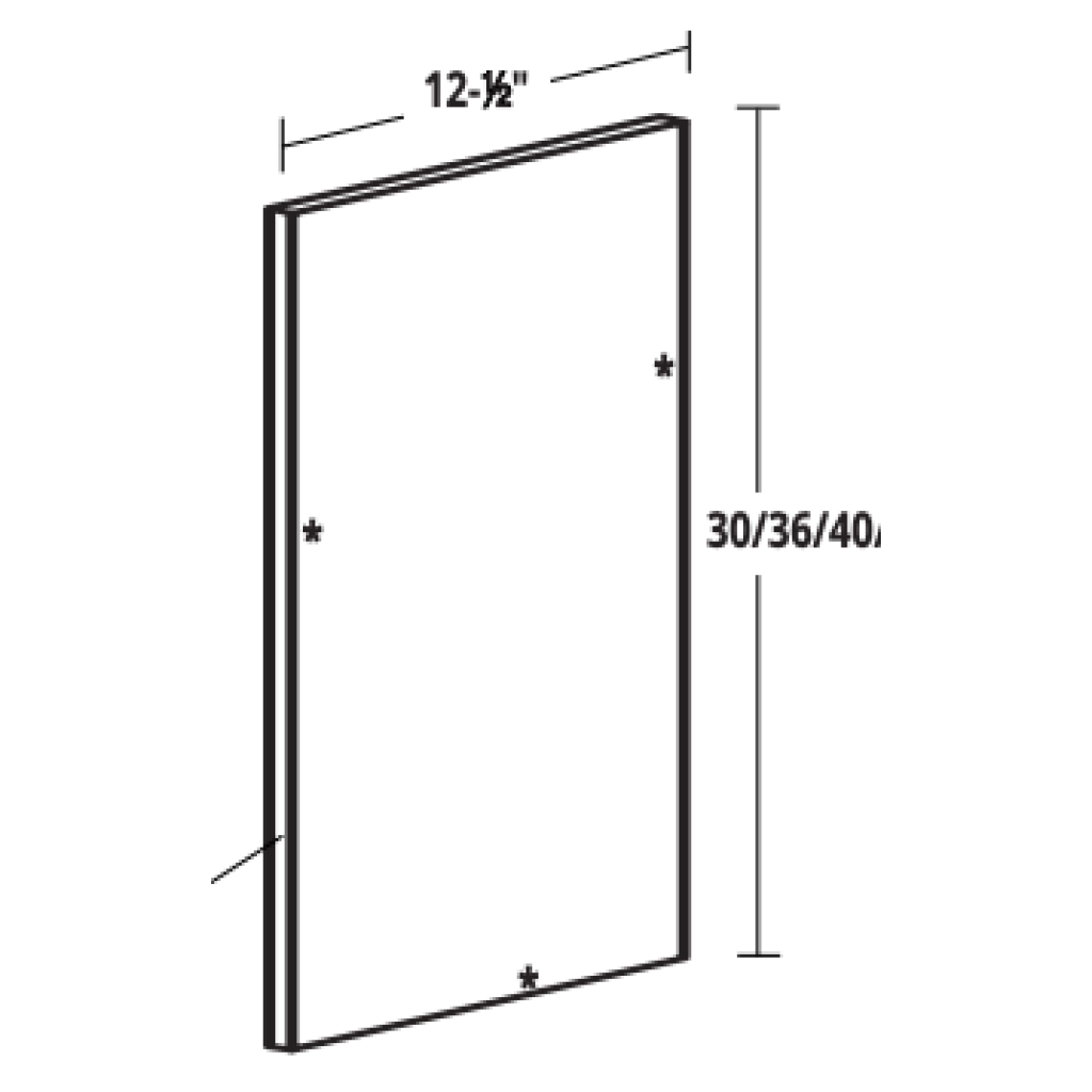 Thermofoil – Wall End Panel (12-3/4″W x 3/4″D x 30/36/40″H)